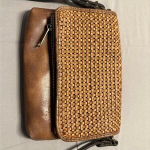 Patricia Nash Brown Woven Leather Crossbody Bag Trendy